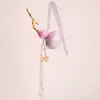 Novo Ornamento de Pingente para Carro de Cabaceira Lacada, Patrimônio Cultural Imaterial Estilo Chinês, Decoração de Borla com Fecho de Segurança Auspicioso de Nuvem Rosa Púrpura, Produtos Culturais e Criativos Estilo Nacional Atacado