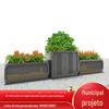 Caixa de flores de aço inoxidável para exterior, canaleta, grade de estrada, canteiro de flores, modelagem, paisagismo de estrada municipal, vaso de plantas para exterior