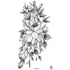 Adesivos de tatuagem de flor esboço preto e branco adesivos de tatuagem de flor adesivos de tatuagem à prova d'água impressão colorida adesivos de tatuagem pequenos para braço inteiro