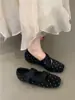Zapatos Mary Jane Cuadrados Retro Coreanos de Lunares con Tacón Oculto 2026 Otoño Nuevos Bailarinas Planas Zapatos Mocasines