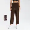 Pantalones cortos Athena lulu con lavado a la arena, tejido de aire, cordón, cropped para mujer, modal, sensación fresca, deportivos casuales, pantalones de yoga