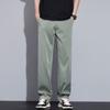 Pantalones de Algodón de Seda de Hielo de Lyocell Nuevos de Primavera y Verano para Hombre Simples Combinan con Todo Holgados Modernos Marca High Street Rectos de Pierna Ancha para Hombre