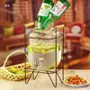 Garrafa de vidro de vinho, barril de vinho, pote de vinho, tanque de vinho, barril de cerveja, barril de chá de frutas com torneira cola recipiente de barril