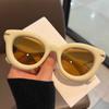 Gafas de Sol Estilo Similar a Yang Mi de Montura Gruesa Europeas y Americanas Modernas Redondas de Comercio Exterior Gafas Personalizadas Transfronterizas de Montura Grande con Remaches de Arroz para Hombre