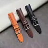 Correa de Cuero Lisa con Aguja de Piel de Vaca Suave Impermeable Multicolor Accesorios para Pulsera de Reloj Hebilla de Pin Tienda de Fábrica de Correas de Reloj