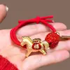 Año del Caballo, Nueva Cuerda Roja para el Cabello, Diadema de Pedrería, Goma para el Cabello, Banda Elástica, Buena Suerte de Año Nuevo, Accesorios para el Cabello para Niños y Mujeres