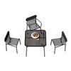 Mesa y silla de exterior para jardín y patio nórdico, mesa y silla de exterior para villa de ocio, mesa y silla de exterior de hierro para cafetería.