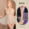 Noche Sexy Camisón con Abertura Sexy Pijama Ropa Interior Sexy Tentación Hueco Tirante Transparente Ropa de Casa