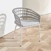 Mesa Redonda de Pizarra Impermeable y Resistente al Sol para Exteriores y Sillas para Patio, Villa al Aire Libre, Balcón de Ocio, Mesa Cuadrada, Silla de Ratán de Moda