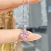 Diseño de Lujo Ligero Colgante de Diamante Colorido Corte Rosa Cepillado Pendientes de Diamante Rosa Anillo Paraiba Conjunto de Gemas