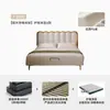 Cama de Madera Maciza 1.8m Estructura de Cama Doble para Apartamentos Pequeños 1.5m Moderna Simple Madera de Haya Cama de Olas Acolchada