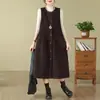 Fotos reais de vestido colete de veludo cotelê outono e inverno, moderno, modelagem solta, rejuvenescedor, moda feminina de alta qualidade