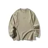 Yidao Vintage 25 Otoño Nuevo Retro Americano Bordado Letra Bambú Algodón Holgado Versátil Cuello Redondo Manga Larga Camiseta
