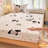 Manta de Cama de Leche de Invierno de Felpa Pieza Única Juego de Sábanas Infantiles con Más Terciopelo Manta de Cama Dormitorio Protector de Colchón Totalmente Envuelto de Felpa de Coral