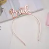 Conjunto de Véu de Noiva para Noiva, Faixa de Cabeça Dourada Rosa para Festa de Despedida de Solteira, Tatuagens Adesivas, Decoração de Alça de Ombro com Folha de Ouro