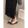 Sapatos de Salto Interno Bico Fino Salgueiro Sapatos Únicos Femininos Primavera e Outono 2025 Novo Verão Estilo Francês Vermelho Sapatos de Noiva para Casamento