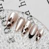10 Piezas de Uñas Postizas de Estampado de Leopardo con Bordes Negros, Uñas de Manicura Modernas y de Alta Gama, Uñas Postizas Ojo de Gato con Diamantes Incrustados a Mano