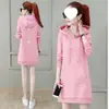 Otoño e invierno MM gordita talla grande 200 jin sudadera de longitud media para mujer, sudadera con capucha holgada, vestido de estudiante para mujer