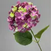 Flor artificial de fronteira, hortênsia de cabeça única com película 3D, hortênsia semiacabada para arranjos florais, hortênsia artificial, flor artificial, arranjo floral de casamento