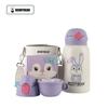 Mercadorias genuínas Caneca Urso Bolso Caneca Térmica Trevo de Quatro Folhas Bebê Desenho Animado Chaleira Jardim de Infância Crianças Copo com Canudo Gravação