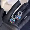Aretes de Bola de Burbujas de Puntos Transparentes de Colores, Estilo Chica Dulce, Aretes de Puntos de Colores Contrastantes, Diseño de Nicho, Aretes Diarios, Clips para Orejas para Mujer