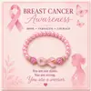 Pulseira Pulseira de Câncer Pulseira de Presente de Feriado Pingente de Fita de Cristal Rosa Pulseira de Pedra Vermelha com Laço