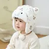 Chapéu de Proteção Auricular de Ursinho para Bebê Inverno com Pelúcia Grossa Chapéu de Pelúcia para Meninos Meninas Bebê Fofo à Prova de Vento Quente Chapéu Lei Feng
