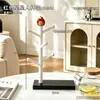 Porta-copos em formato de árvore com figura de maçã, escorredor de copos de vidro para casa, ornamento de armazenamento de mesa estilo healing para o cantinho do café