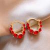Pendientes de cristal de doble fila rojos 2023 nuevos populares otoño e invierno pendientes elegantes nicho femenino lujo ligero pendientes de alta calidad