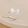 Anillo de moño de plata pura S990 para mujer, Anillo de estilo nicho de lujo ligero de alta gama, Fresco y dulce, Anillo para dedo índice de plata pura al por mayor