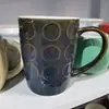 Caneca de cerâmica para troca de forno caneca de cerâmica de duas cores para troca de forno caneca de cerâmica com pontinhos de floco de neve caneca com padrão vertical