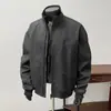 Nueva Chaqueta de Piloto Coach para Hombre de Otoño con Pliegues, Triple Protección, Cuello Alto, Tallas Grandes, Color Sólido, Abrigo Versátil