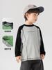Camiseta Masculina Estilo Europeu Color Block Manga Longa Casual Outono 2026 Nova Roupa Infantil para Bebês Top Primavera e Outono