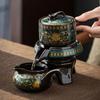 Juego de té semiautomático para hombre perezoso, creativo molino de piedra giratorio, tetera de kung fu con agua, tetera de cerámica para el hogar, regalo