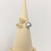 Anillo de perla natural de agua dulce brillante Zhuji, anillo de apertura ajustable con lazo de circonita microincrustada, venta al por mayor