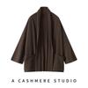Suave y Ceroso Cachemir Nuevo Otoño e Invierno para Mujer Nueva Clásica Versátil de Punto de Longitud Media Chaqueta de Punto Holgada Perezosa