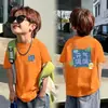 Nueva camiseta de manga corta elegante para niños 2026, ropa de verano para bebé, top de algodón puro para niños pequeños, camiseta fina informal