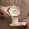 Colador de té de cerámica beige, colador de té, separador de té, tetera, accesorios para juego de té
