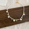 Collar de Flor con Cuentas de Cristal de Color Dopamina Nuevo Estilo Dulce Femenino Cadena para Clavícula Diseño de Nicho Cadena para el Cuello