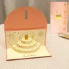 Sobre Rojo Estéreo 3D de Cumpleaños con Música y Luces, Tarjeta de Felicitación Sobre Rojo de Pastel de Cumpleaños, Estilo Sobre de Dinero de la Suerte de Año Nuevo
