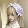 Exquisita Diadema de Lazo de Nicho Juvenil Pequeño Pastel Foto Lolita Diadema Diadema con Adorno de Encaje Accesorios para el Cabello