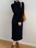 Vestido largo hasta la rodilla para mujer, otoño e invierno 2023, nuevo estilo coreano, holgado, con abrigo interior a juego, suéter