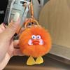 [Patito lindo con cara sonriente] cadena para llaves de coche colgante de imitación de pelo de conejo rex bola de peluche colgante para mochila bolsa regalo