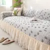 Funda de Sofá Elástica para Falda Cubierta Completa Universal para Sofá de Tres Plazas con una Chaise Longue Anti-Arañazos para Gatos Tejido Universal para las Cuatro Estaciones