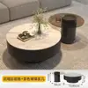 Mesa de centro de lujo ligero estilo italiano con tablero de roca para sala de estar, almacenamiento minimalista, sala de té para apartamentos pequeños, juego de mesa de té redondo de alta gama para el hogar