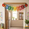 Exclusivo para ventas transfronterizas: Temporada de regreso a clases pancarta de manzana WELCOME set, bandera para decoración de aula, envío OEM