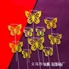 Novo Plug-in Colorido Dourado e Prateado de Borboleta para Bolo de Aniversário Linda Decoração de Bolo Plug-in para Bolo Decoração de Bolo Borboleta