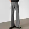 Novedad Otoño/Invierno 2025 Estilo Negro Forrado de Polar Corte Holgado Ligeramente Acampanado Casual para Hombre para Viajes de Negocios Pantalones Extra Largos