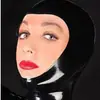 Capucha Sexy de Látex, Máscara de Látex con Cremallera, Capucha de Máscara Facial Grande con Aberturas para Role-Playing, Performance de Baile