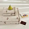Capa de Cama Dupla Face em Modal Tencel Estilo Desenho Animado Coreano Conjunto de Três Peças com Acolchoado Xadrez de Seda Refrescante para Tatame e Cama de Solteiro